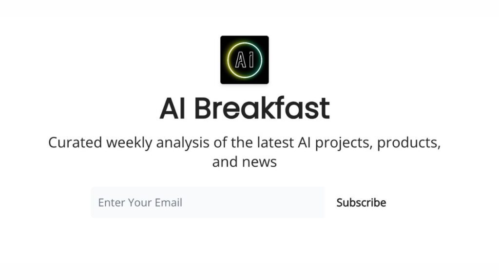 A screenshot of AI Breakfast website