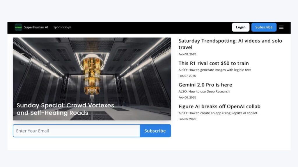 A screenshot of Superhuman AI's website