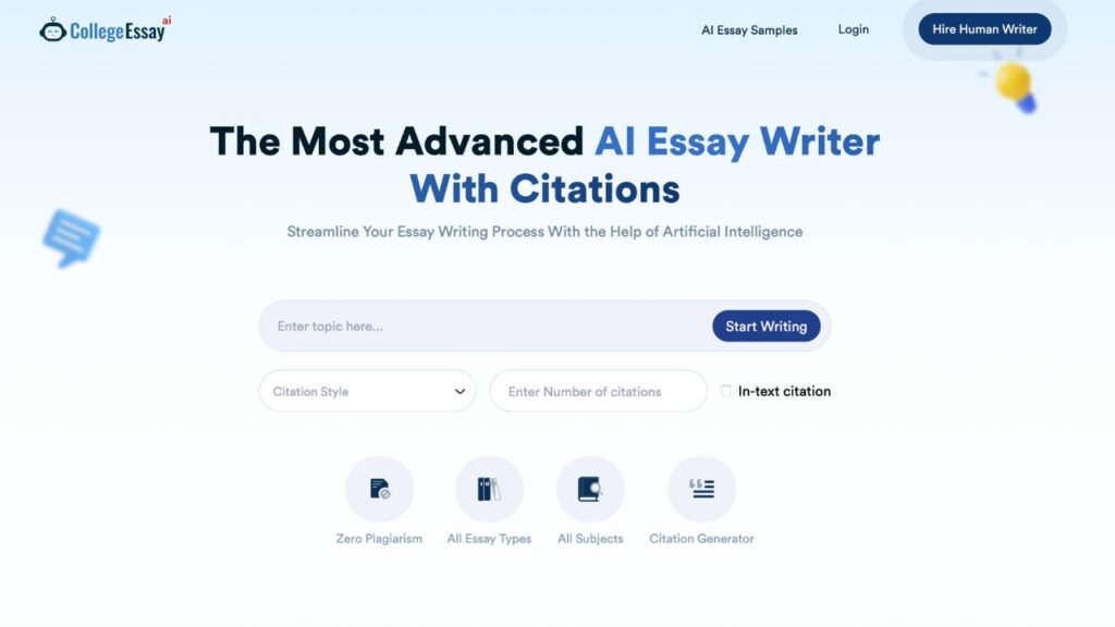 Photo showing College Essay's AI essay writer