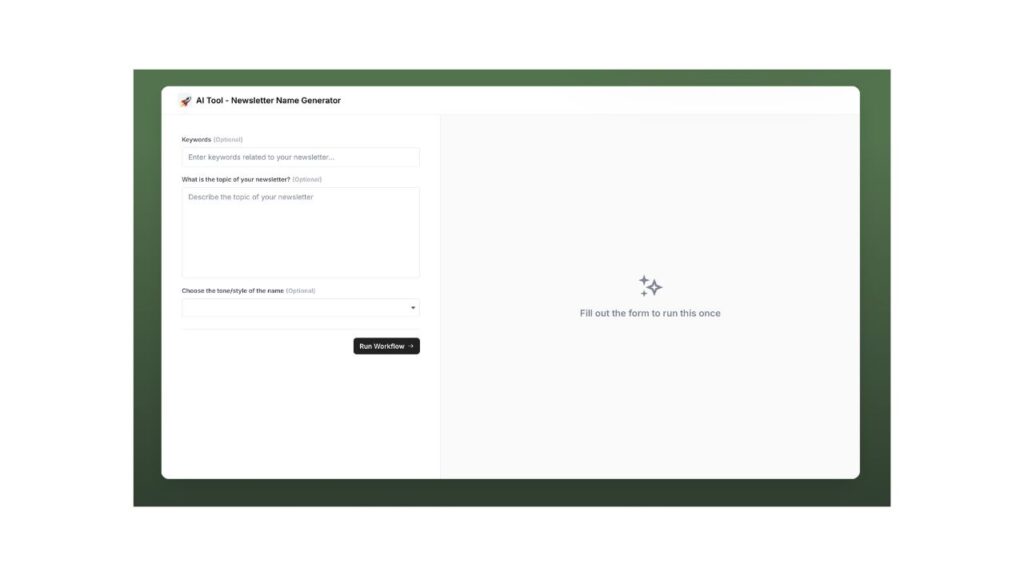 Photo showing Airops' Newsletter Name Generator