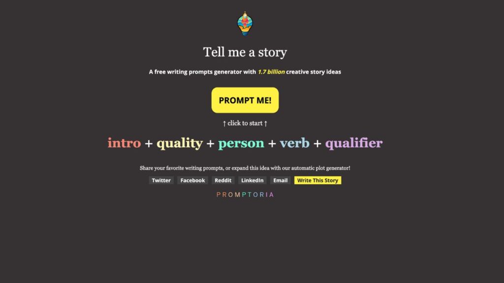 Photo showing the homepage of Promptoria