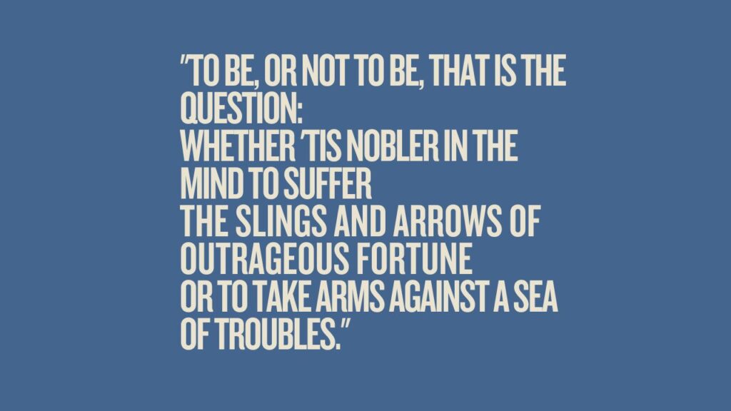 Photo showing an example of a soliloquy