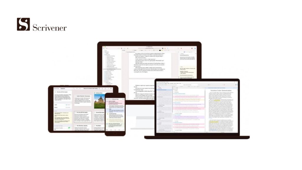 Photo showing how Scrivener works