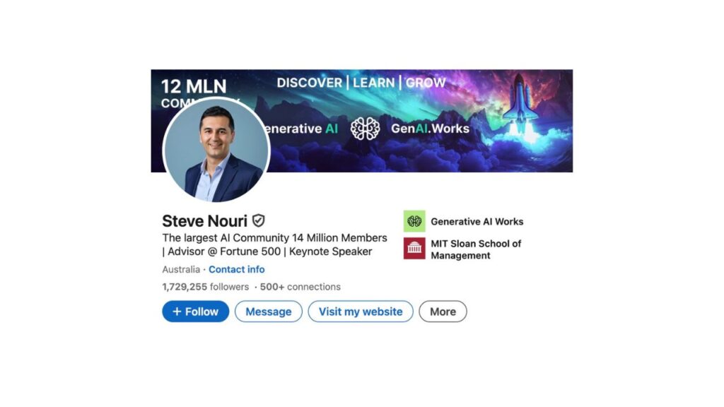 Photo showing Steve Nouri's LinkedIn profile