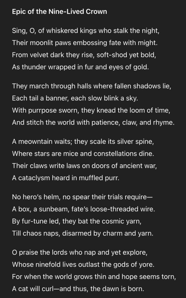 Photo showing an AI-generated poem