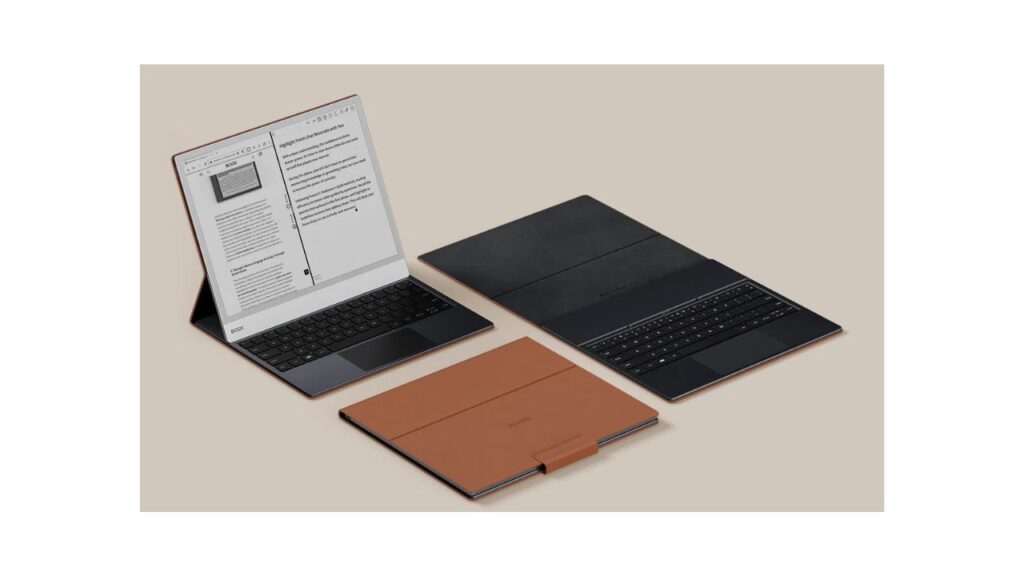 Photo showing the BOOX Note Max with keyboard