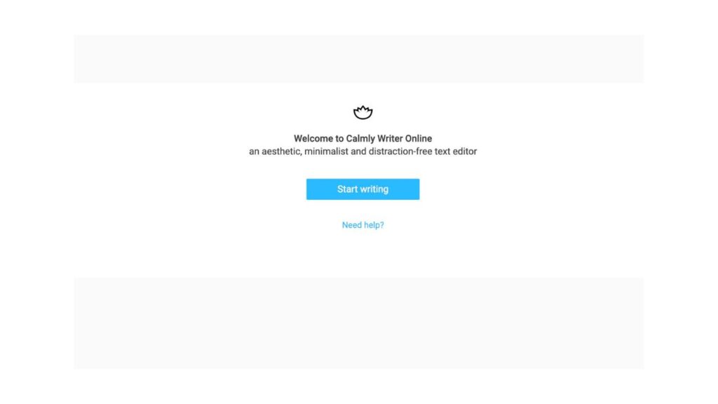 Photo showing Calmly's homepage website