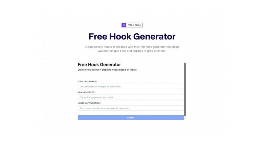 Photo showing Copy.AI's free hook generator