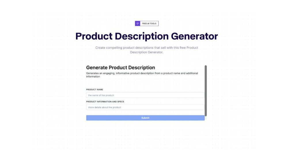 Photo showing Copy.AI's product description generator